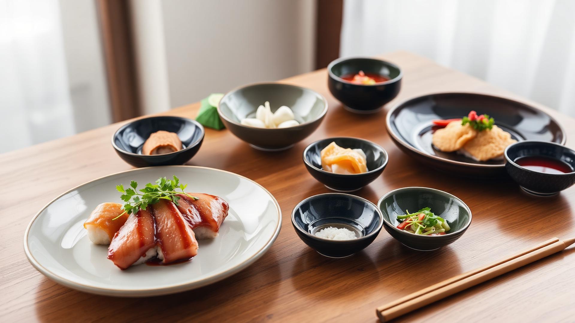 美しく盛り付けられた日本料理